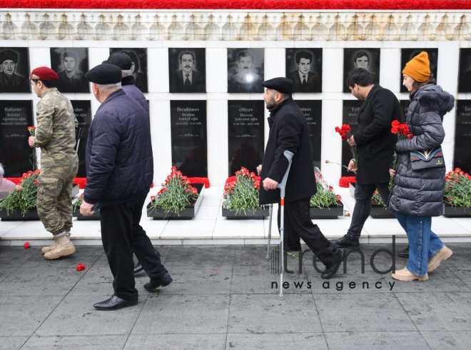 Azerbaijani people honoring memory of 20 January tragedy victims Azerbaijan Baku Yanuary 20 2023


